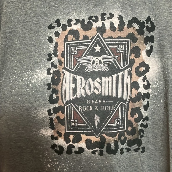 Size Large Aerosmith Short Sleeve Gray Soft Stretchy Band Graphic T-Shirt - Picture 2 of 5